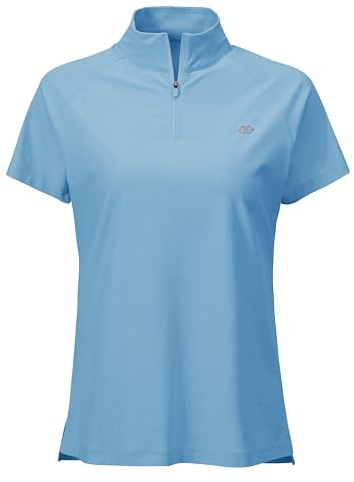 MoFiz Camiseta de natación para Mujer, con Cremallera 1/4, de Manga Corta, de Secado rápido, protección Solar, Surf Rashguard