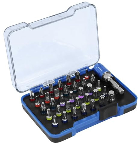 HYUNDAI Schrauberbit-SET BS59406 | 36-teilig | Bitsortiment mit Farbcodierung | magnetischer Schnellwechsel Bithalter | praktische Aufbewahrungsbox