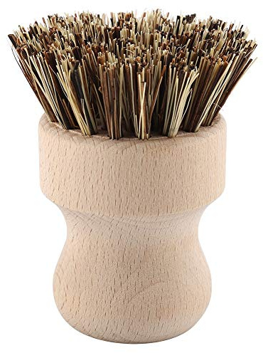 Fyearfly Cepillo ecológico de seda de haya sisal para limpieza de ollas y fregaderos, limpiador natural de verduras