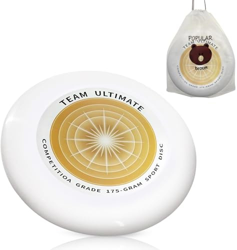 EEPLUYTY 175 g utomhus-tävling frisbee, Ultimate-skiva, roterande professionell modell, ekologisk ultimate-skiva för utomhussport, lämplig för tillfälliga spelare och proffs (förvaringsväska) (gul)