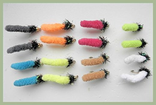 Lot de 16 mouches à franges Goldhead Fritz - Taille 8 - Couleurs mélangées