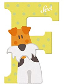 Sevi 83006 Buchstabe F Foxterrier Gelb ca. 10 x 7,5 cm