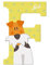 Sevi 83006 Buchstabe F Foxterrier Gelb ca. 10 x 7,5 cm