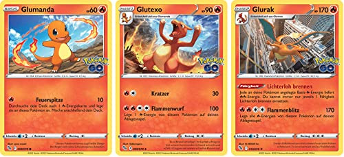 Glumanda & Glutexo & Glurak Rare Holo Set Schwert & Schild Pokemon GO 8-10/78 Sammelkarten Pokemon Einzelkarten