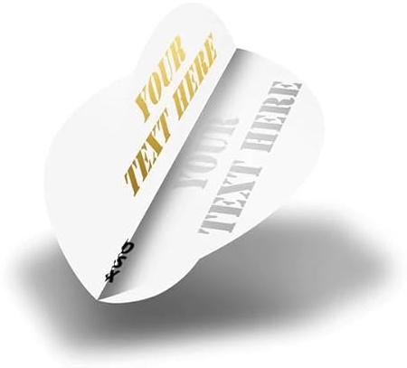 DESIGNA DARTS Personalised 100 Micron Flights | Custom Hot Foil Print Dart Flights | 5 Sets of 3 Flights, Pear, White (PF9007WH)