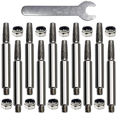 Kocusu Lot de 10 Affuteuse de Chaine Tronconneuse,Haute Dureté Affuteur Chaine Tronçonneuse,Aiguiseur Chaine Tronconneuse pour Un Polissage Rapide et Facile de la chaîne,4,8 mm