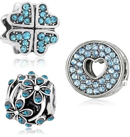 MaNeaz 3 Stücks Armband Anhänger Charm Armband pandora armbänder Charms Armband Anhänger Mit Schwarzem Samtbeutel Für Pandora-Armbänder Geburtstagsgeschenke