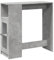 vidaXL Mesa Alta Bar con estantes Madera Gris hormigón 101x40x103,5 cm, Mesa Alta de Bar, Mesa de Bar de Cocina, Mesa Alta, Mesa de Pub, Mesa Alta