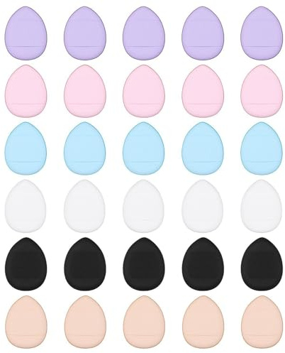 30 Borlas De Polvo Para Dedos, Borlas De Polvo Multicolores, Mini Borlas De Polvo, Aplicadores De Maquillaje, Regalos Para Mujeres