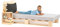 Lermowood Palettenbett M1 aus Holz 90 x 200 cm Natur mit Kopfteil Holzbett 20cm Stabiles Seniorenbett Kinderbett Jugendbett Gästebett erhöhtes Einzelbett Bettgestell Futonbett Komforthöhe Naturholz