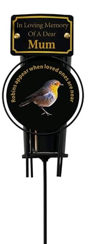 Jarrón de metal con espiga de petirrojo con inserto de plástico negro para tumbas, jarrón conmemorativo para tumbas, decoración de tumbas de metal duradero, elegante homenaje para tus seres queridos