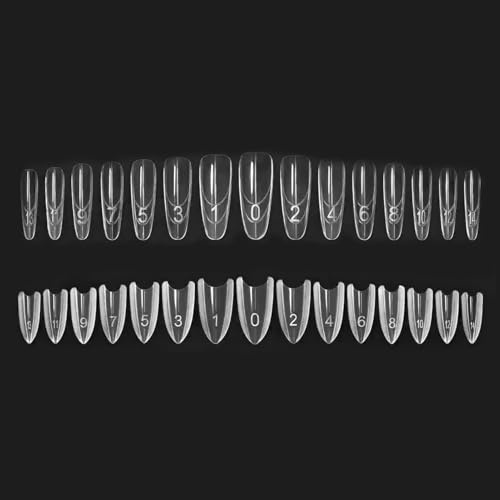 240 Pezzi Di Tip Per Unghie In Gel, Tip Per Extension Sandwich, Tips Per Unghie Struttura Sandwich Traslucida Resistente Alle Crepe Per Professionisti Principianti Donne Fidanzate E Saloni