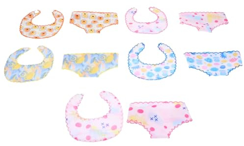 BESPORTBLE 5sets Vestiti per Bambole Pannolini per Bambole Bib Biancheria Intima Carina Piccole