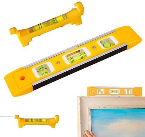 Saituo Home 2 Pièces Niveau à Bulle 200Mm/75Mm, Magnétique Niveau Torpédo Avce 3 Fioles 45°/90°/180°, Durable et Incassable, Outils de Mesure Professionnels avec Bandes Magnétiques