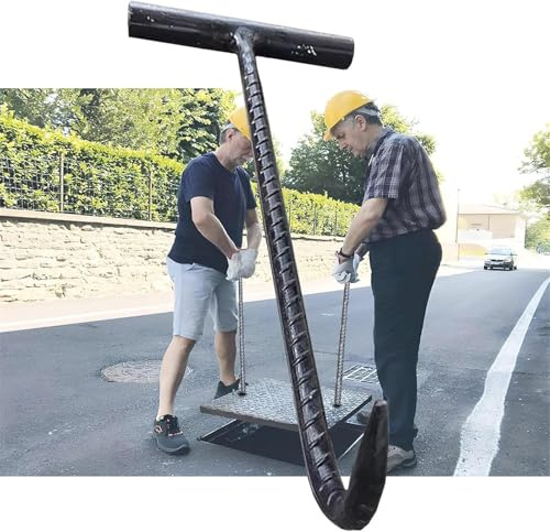 Sollevatore per grondaia/fogna/griglia di scarico per fognature da 85,1 cm, attrezzatura per la rimozione del coperchio di scarico per un facile accesso e manutenzione