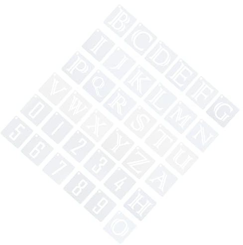 POPETPOP Pochoirs Lettres et Chiffres Réutilisables en Pet Écologique 7,6 Cm 36 Pièces pour Dessin Artistique et Loisirs Créatifs Garçon et Filles