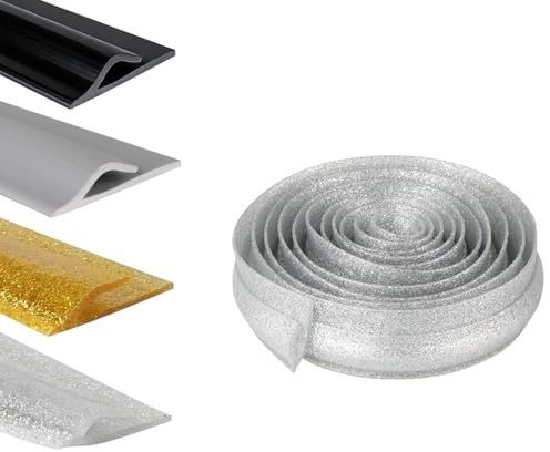 Moldura De Borde for Alfombra De PVC – Perfil Flexible De Vinilo for Acabado De Bordes De Piso, Impermeable, Fácil De Cortar, 3cm De Ancho(Plata,L:4.5m)