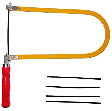 Laubsäge mit 5 Sägeblättern Laubsägebogen Bügelsäge Handsäge