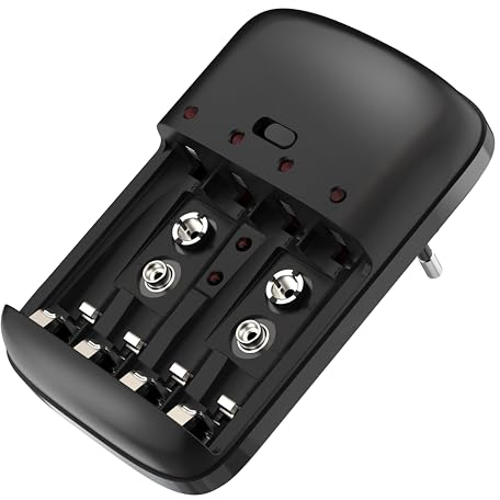 MKC | MKC-1292 Chargeur Universel pour Piles Rechargeables AA/AAA/2 x 9 V Ni-Mh/Ni-CD, Charge fiable et sûre pour Tous Vos appareils