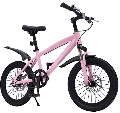 NIGORIY Bicicletta per bambini da 18 pollici, mountain bike per bambini, capacità di carico 60 kg, ruote antiscivolo e resistenti all'usura, bicicletta per bambini MTB inclusa torcia e pompa