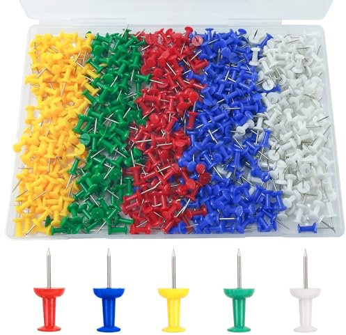 600 Stück Mehrfarbig Reissnägel, Kreativ Dekorative Bunte Reißzwecken groß,Bunt Pinnwandnadeln Reisszwecke Pinnadeln Push Pins für Fotos,HangingTacks, Tags, Büro und Haus, Bulletin Board