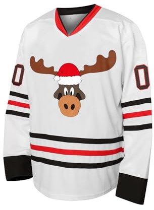MESOSPERO Griswold Hockeytrikot Movie Christmas Vacation #00 Herren Hockey-Trikots, perfekt für Geschenke, Partys und Souvenirs, Weiss/opulenter Garten, M-L