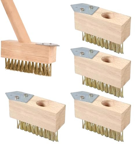 Unkraut Fugenbürste, 4 Stück Unkrautbürste mit Stahlborsten, Gartenbesen Fugenreinigung Stahlbürste, Fugenreiniger Stahlborsten, Stahlbürste Fugenkratzer für Moos und Unkraut Ersatzbürsten