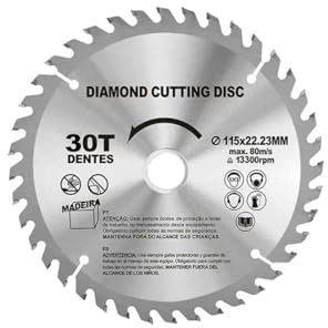 Gobfar Hoja de sierra circular para madera, 115 mm, 40 dientes, carburo de tungsteno, compatible con amoladora angular