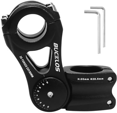 AEYINO Bike Stem Handlebar Rise Extender 31.8/25.4 for MTB/Road | Adjustable to an angle of 80 degrees, made from aluminium alloy, suitable for leisure cycling and off-road riding