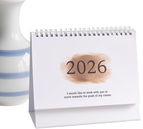 Calendario da tavolo 2026, calendario da scrivania 2025-2026, rilegatura a filo, planner mensile estetico, per casa, appartamento, ufficio, scuola, dormitorio, insegnante, studente, Natale