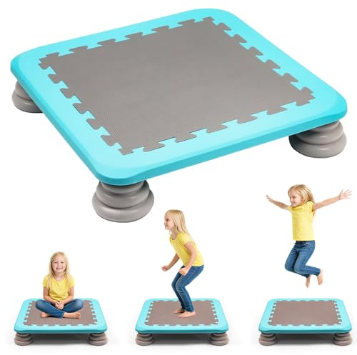 Mini Trampoline for Kids, 25 Inch Toddler Trampoline Bounce Board Indoor Outdoor with Non-Slip Base, Balance and Bounce Jumping Sensory Toy Gifts for 3-12 Boys & Girls Autistic Kids Training Equipment