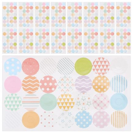 FUOYLOO 20 Hojas de Pegatinas Adhesivas de Refuerzo para Agujeros en Papel Suelto, Diseño Delicado para Manualidades y Protección de Perforaciones