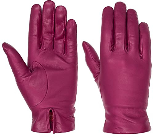 Caridei Classic Nappaläder Damhandskar Damer - Made in Italy läderhandskar med foder Vinter höst-vinter - 8 1/2 HS lila