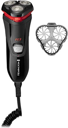 Remington R3 Men's Electric Shaver (Corded Use, Dry Shave, Rotary Shaver, Dual-Track Blades, Pivoting Neck, Pop-up Detail Trimmer, 3-Day Stubble Styler Guard, Cleaning Brush) R3000