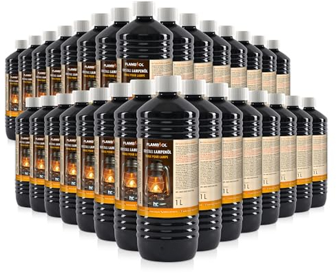 Höfer Chemie 30 x 1 Liter FLAMBIOL® Lampenöl für Öl-Lampen, Petroleum Lampen & Gartenfackeln