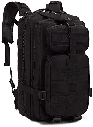 BWBIKE Military Tactical Backpack Outdoor Shoulder Daypack Hiking Trekking Rucksacks Sport Traveling Bag, Black