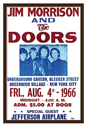 Fresh Prints of CT Novelty Showprint Concert Poster Doors - Village NY - 1966