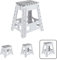 ARREGUI TB-045-GB Kleiner Klapphocker | Falthocker für Kinder und Erwachsene | Tragbarer und Faltbarer Klapphocker | 150 Kg Belastbarkeit | Hocker für Küche, Bad, Camping, Garten | 45 cm hoch | Weiß