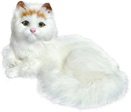 Penlimly Peluche de Chat Réaliste, 24cm Jouet Peluche Chat Faites à la Main, Jouet en Peluche Chat Douce, Jouet Chat, Petits Chat en Peluche, Cadeau d'anniversaire pour Enfant Garçons Filles