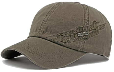 YAMEE Basekeps män bomull mjuka, skärmmössor för män med snyggt broderade, baseballkepsar för män casual justerbar, sommarmössa damer solskydd, baseballkeps män andas, Armégrön, one size