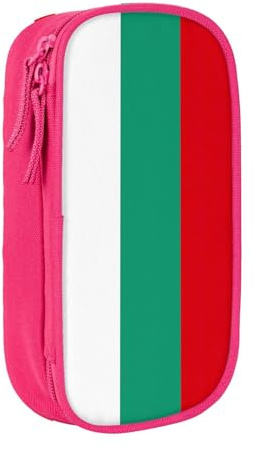 Lootpe Federmäppchen mit bulgarischer Flagge, Aufbewahrungstasche, großes Fassungsvermögen, tragbare Büro-Stifttasche mit Reißverschluss