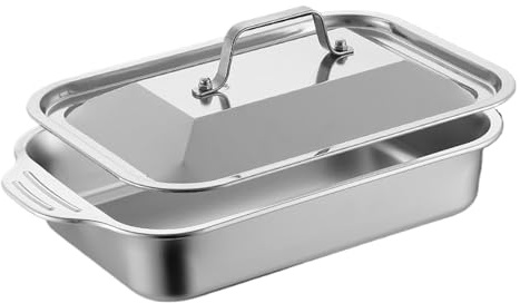 Rostfritt Stål Bakplåt Bakplåtsform Med Lock Och Handtag