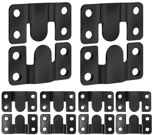 6 piezas Negro Conectores para Muebles de Acero Inoxidable, Soporte Cuadros, Herrajes para Colgar Muebles de Cocina, Marcos de Fotos, Camas y Muebles