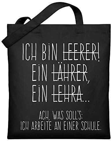 Chorchester Hochwertiger Jutebeutel (mit langen Henkeln) - Ideal für jeden Leerer - oder Lehrer, 38cm-42cm, Schwarz