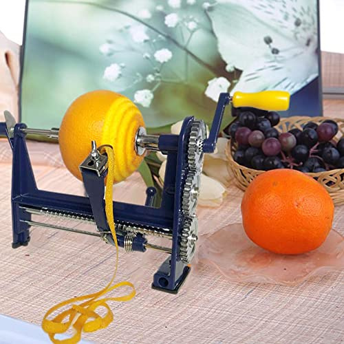 Orange Peeler Hand-cranked Apple peeler with powerful clamp base potato Kiwi Peeling Machine Stainless Steel blue 250×110.6×170mm (Blue)