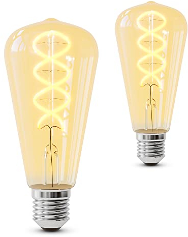 SSC-LUXon 2 Stück LUBI Design Vintage LED Glühbirne E27 Edison mit Retro Filament - Glühlampe dimmbar 3W extra warmweiß Nostalgie