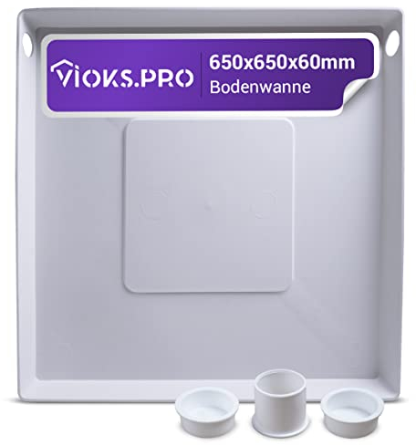 Vioks.pro Auffangwanne Waschmaschine 65x65 cm Waschmaschinen Bodenwanne Waschmaschine Auffangwanne Kunststoff Unterschrank für Waschmaschine