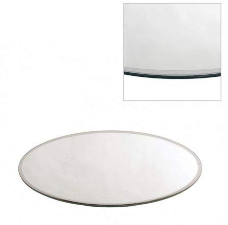 Round or Square Mirror Plate Bevelled Edge Wedding Centrepiece, Candle Tray (1, 15 CM Round)