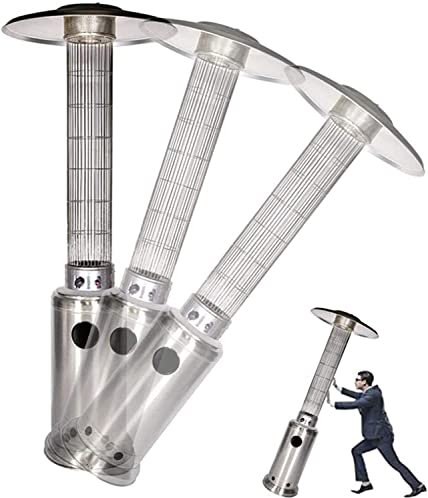 Radiateurs De Terrasse Chauffage De Terrasse De Type Parapluie 13 KW, En Acier Inoxydable Avec Couvercle, Chauffage Commercial, Chauffage De Terrasse En Tube De Verre De Quartz For Terrasse, Jardin Et