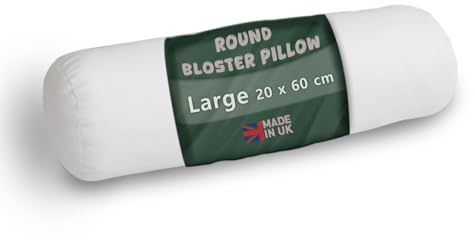 Bolster Pillow Roll Large (20 x 60 cm) Support Pillows, Round Roll Pillow Bolster Insert, Hollowfibre Roll Neck Bolster Pillow Ergonomically Designed Cylinder Bolster Body Pillow (White)